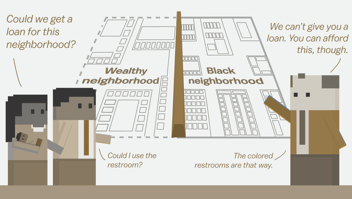 Cartoon Of Redlining In Action