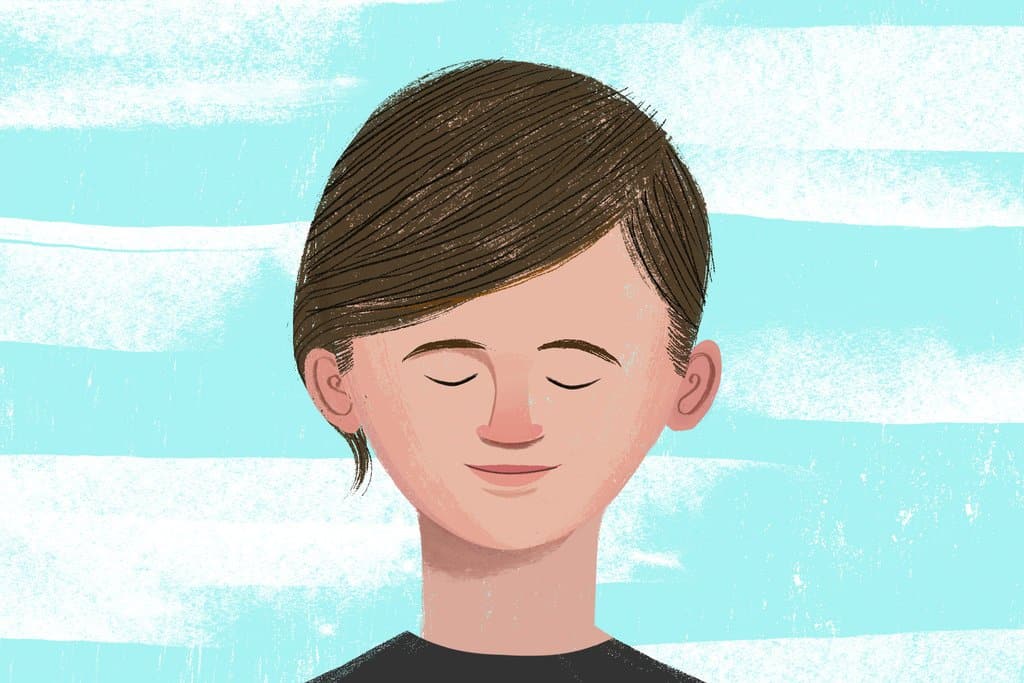 Illustration Of Child With Eyes Closed