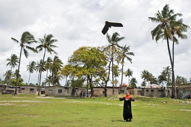 Khadija Abdulla Ali Flying Drone Over Zanzibar
