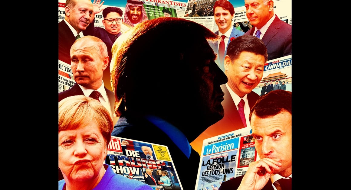 Donald Trump Profile With Newspapers and World Leaders