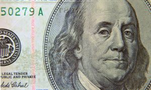 Zoomed Image Of 100 Dollar Bill